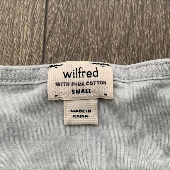 Aritzia Wilfred Bustier Corset Tank Top Pale Blue Gray Cotton Sleeveless Small - Picture 3 of 15